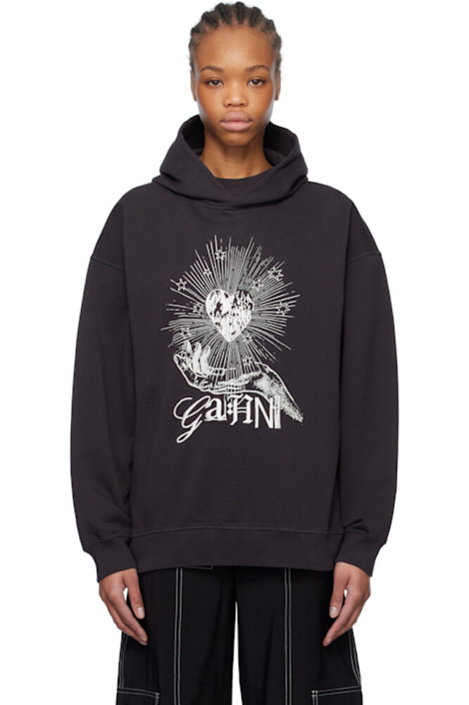 

Черная толстовка Isoli Heart Oversize GANNI