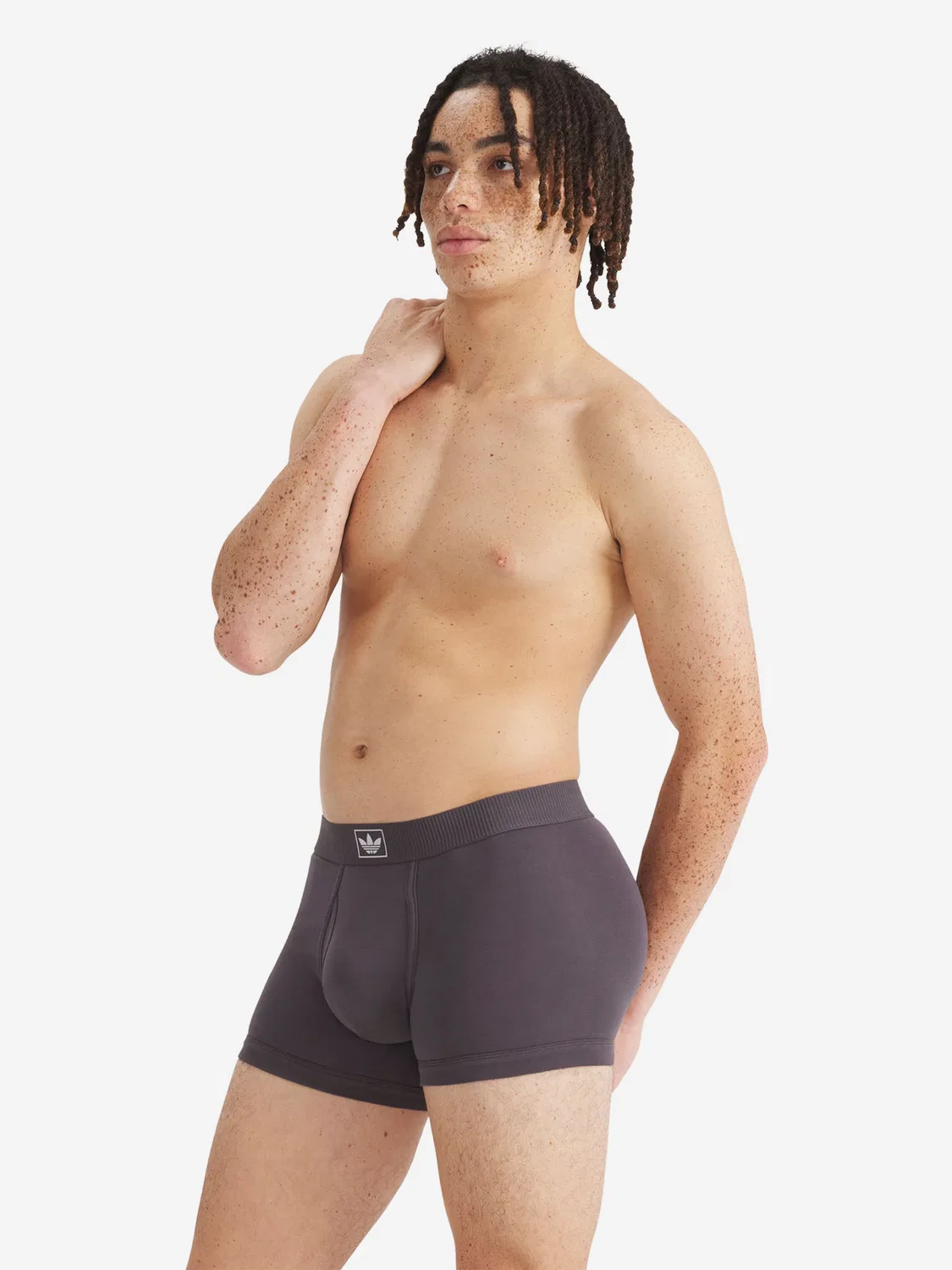Боксерские шорты Adidas Originals Comfort Cotton Rib темно-серого и черного цвета — фото 3