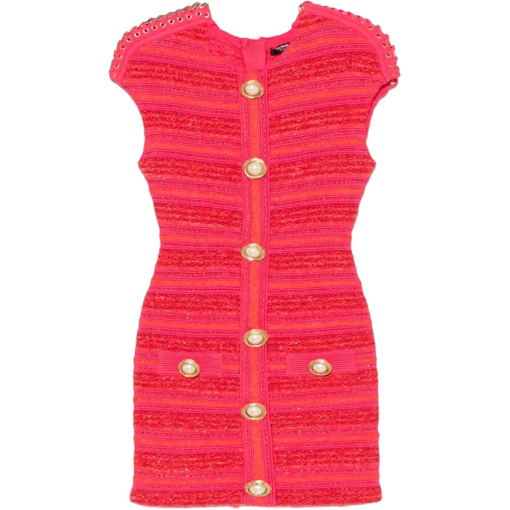 Мини-платье из твида BALMAIN, fuchsia