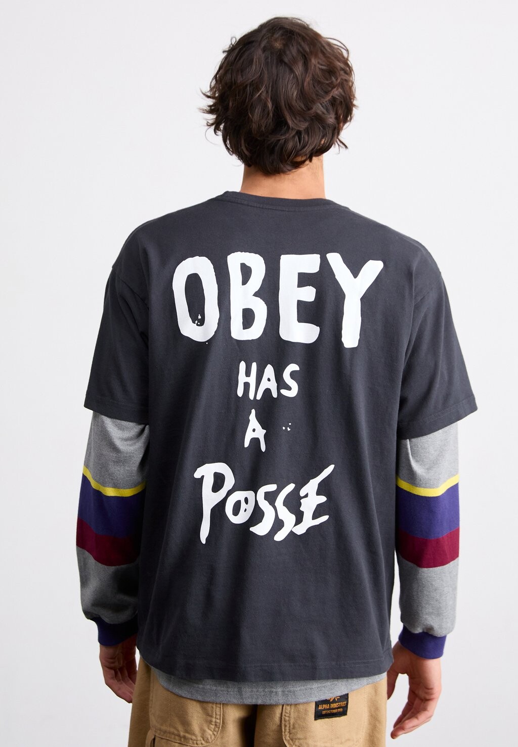 

Футболка с принтом HAS A POSSE Obey Clothing, черный