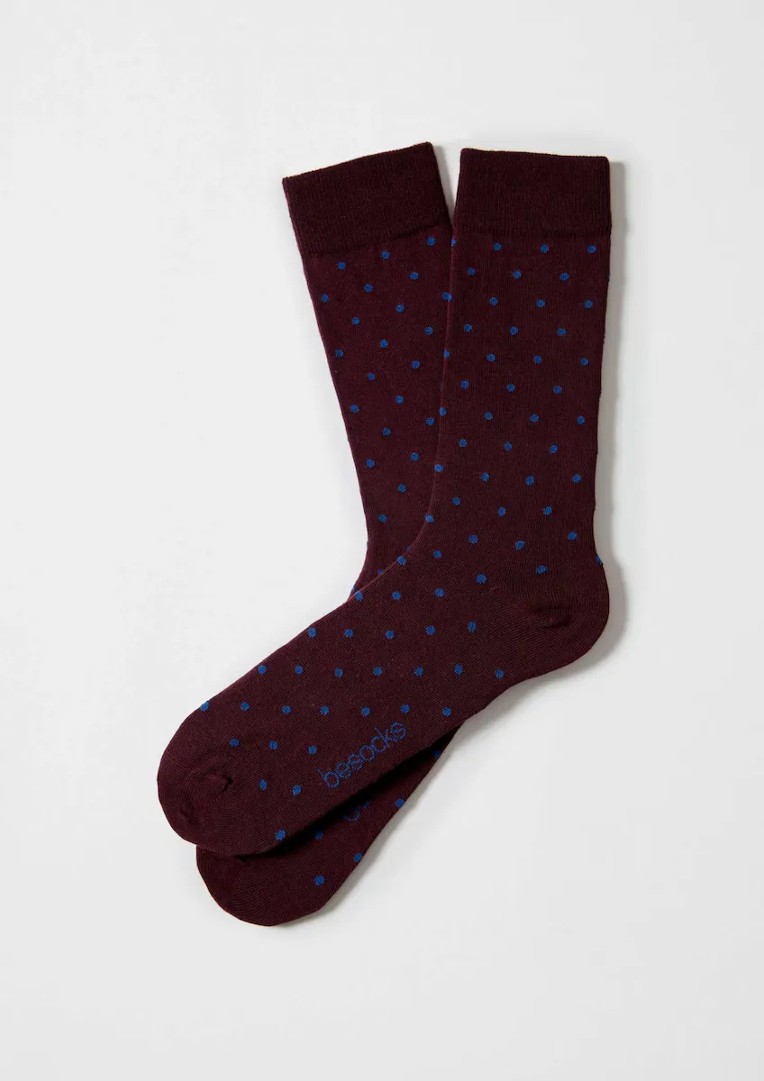 

Унисекс бордовые высокие носки из органического хлопка Besocks, гранатовый