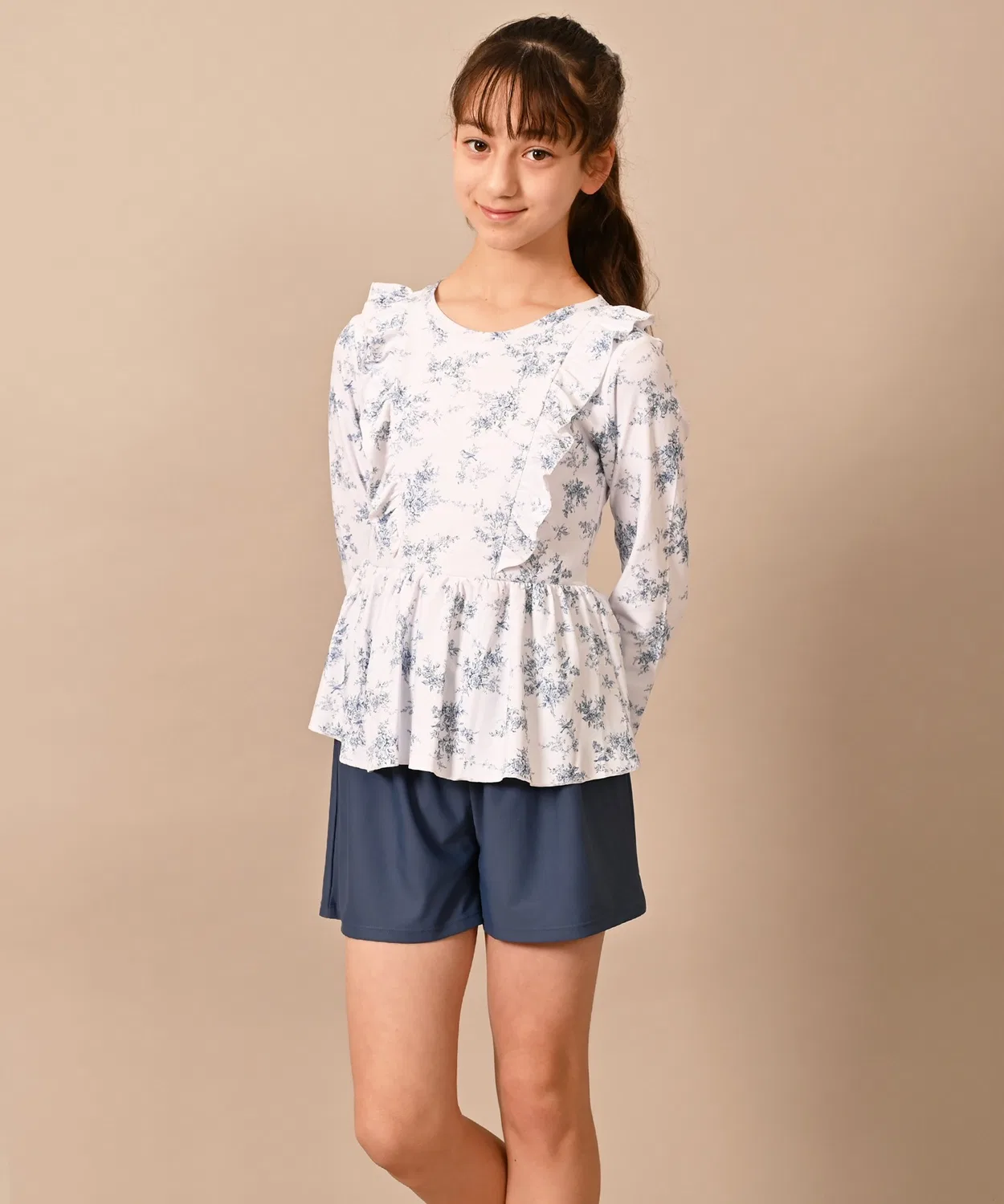 Рашгард купальник 2 предмета Toile de Jouy синий