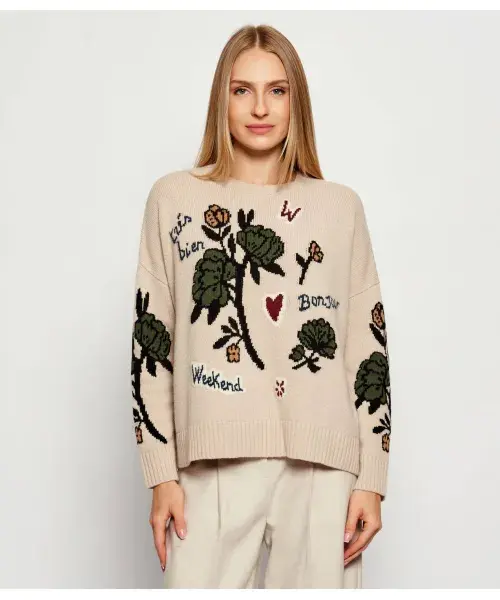 

Трусливый шерстяной свитер Relaxed fit Weekend Maxmara, бежевый