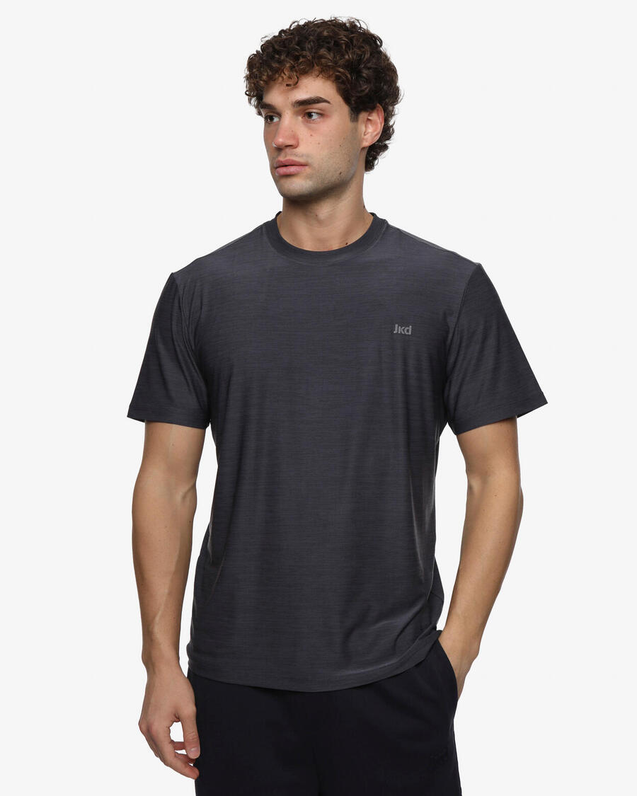 

JAKED Мужская черная синтетическая футболка для фитнеса