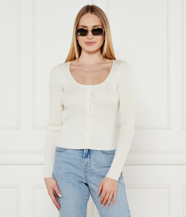 

Шелковый кардиган ассия Slim fit Pinko, белый