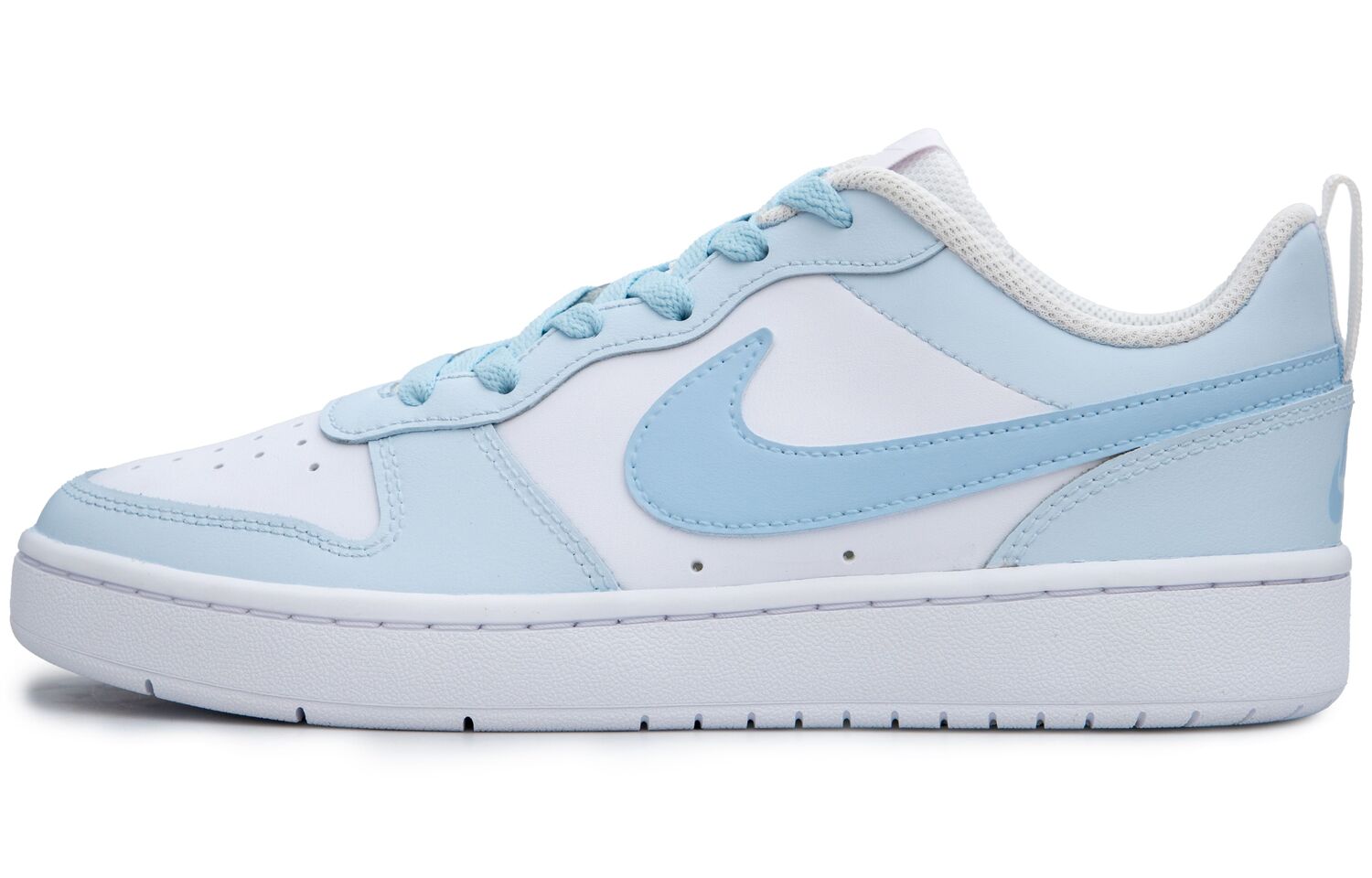Nike Кроссовки для скейтбординга Court Borough Raspberry Milkshake с противоскользящей подошвой и износостойким покрытием, низкие, детские, бело-голубые, цвет White Blue