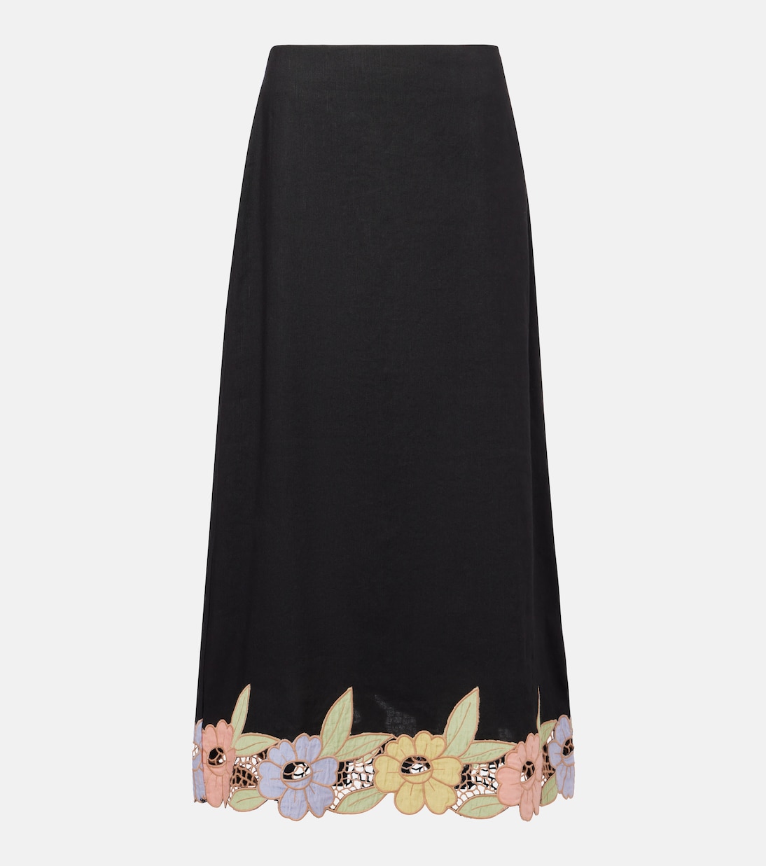 

Серрано топ с вырезами из смесового льна Rixo, Garden Cutwork Embroider Black