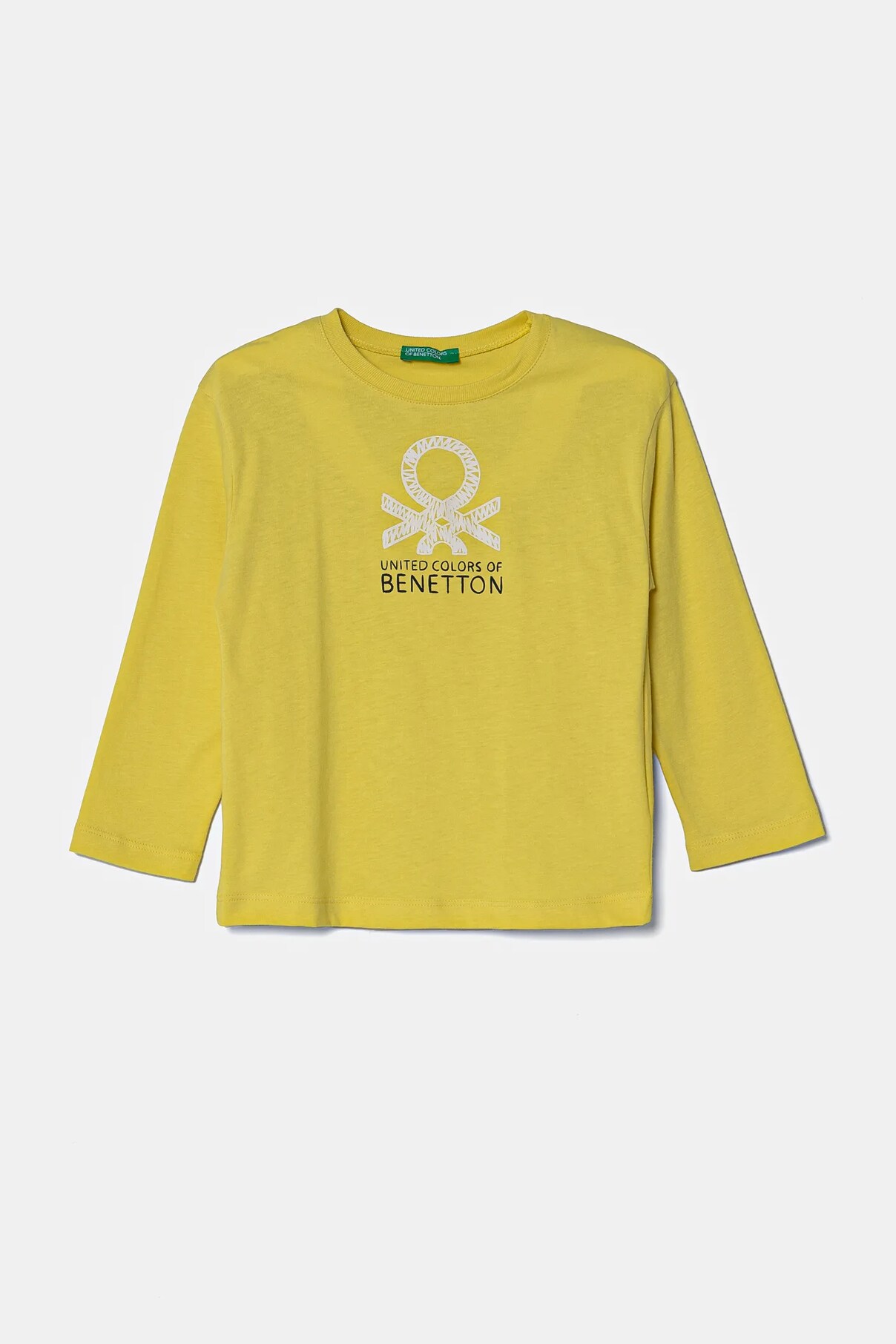 

Хлопковая детская кофта с длинными рукавами United Colors Of Benetton, желтый