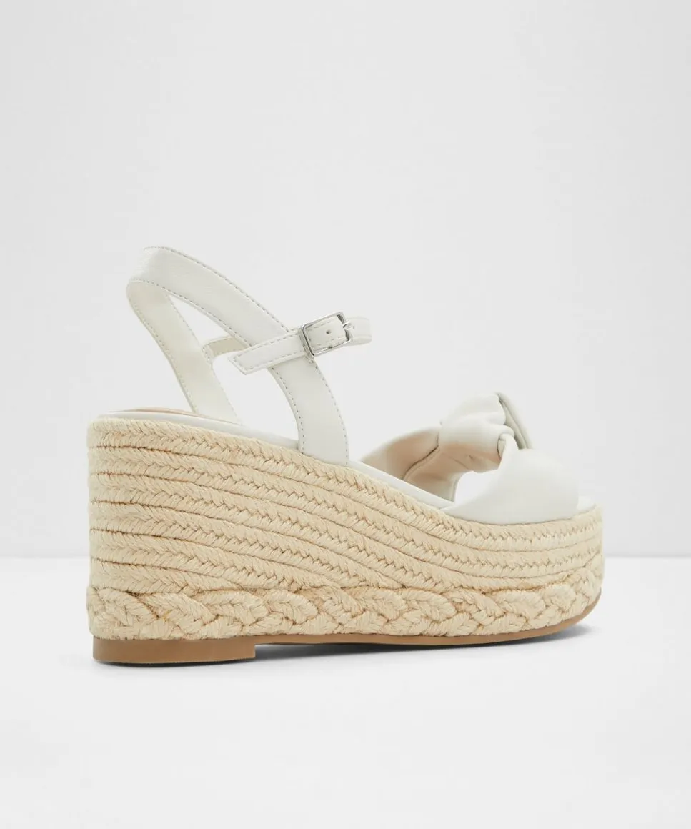 Женские босоножки на танкетке с круглым носком Aldo, белый — фото 2