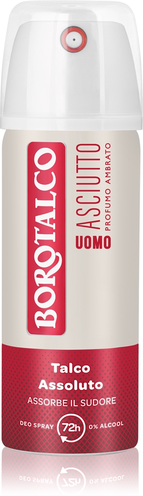 

Мужской сухой дезодорант-спрей 72 часа. Borotalco, kvepalai amber 40 мл