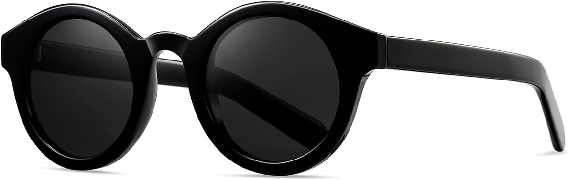 

Солнцезащитные очки унисекс в круглой оправе, ретро, ​​для женщин и мужчин, с защитой от УФ-излучения UV400, ацетатные дужки, винтажные поляризованные солнцезащитные очки weiyuchen, Black