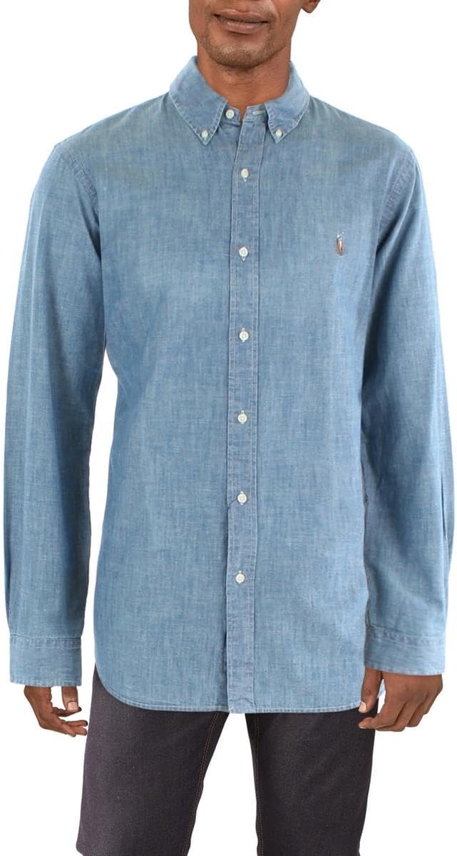 

POLO RALPH LAUREN Мужская рубашка Chambray в классическом крое, Medium Indigo