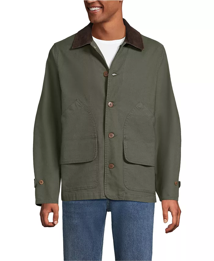 

Мужская куртка из хлопка в стиле амбарной Lands' End, зеленый