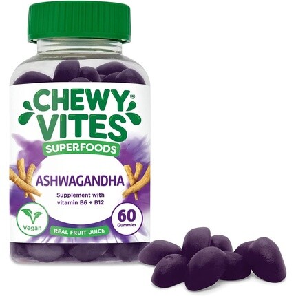 

Chewy Vites Суперпродукты для взрослых Ashwagandha Gummy Vitamins 60 шт. 250 мг - веганские