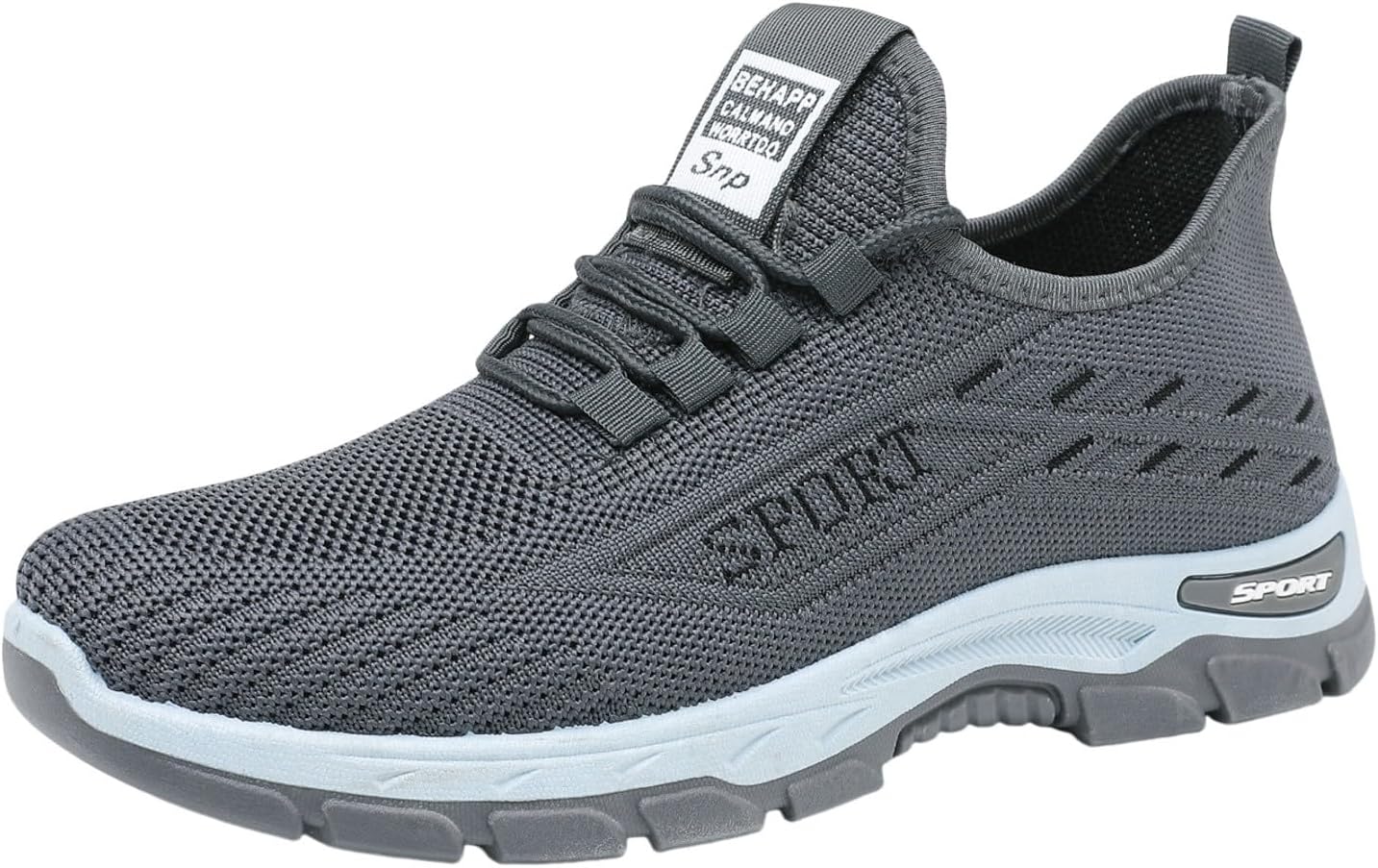 

Мужские беговые кроссовки IWIHMIV, повседневные, для улицы, нескользящие, для ходьбы, легкие, спортивные, дышащие, серый