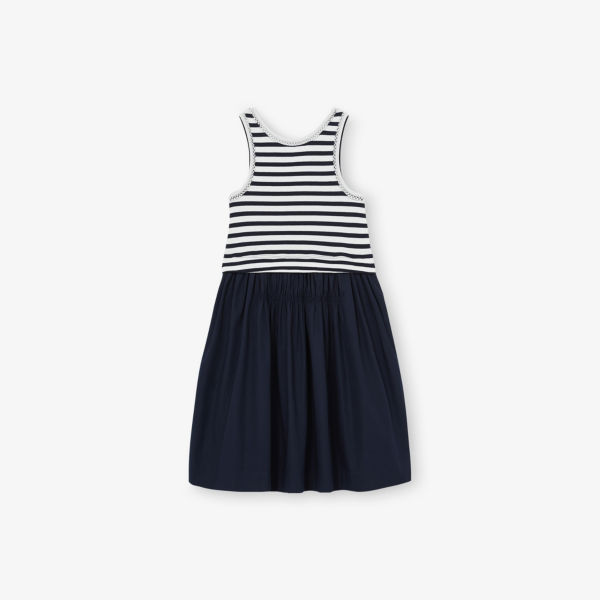 

Платье миди Reiss Wren из хлопка в полоску с многослойным подолом для девочек 3-9 лет, синий