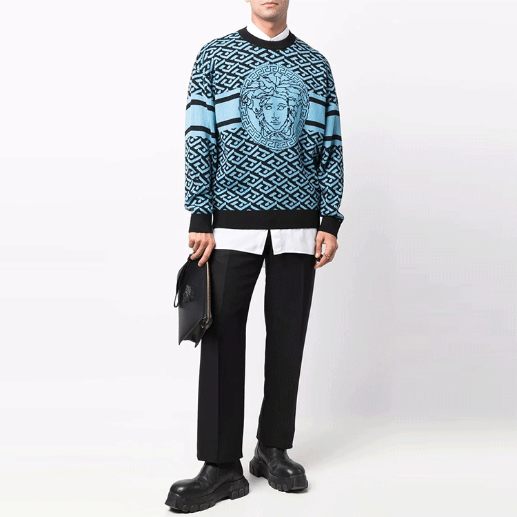 Монограмма Medusa свитер VERSACE, синий — фото 4