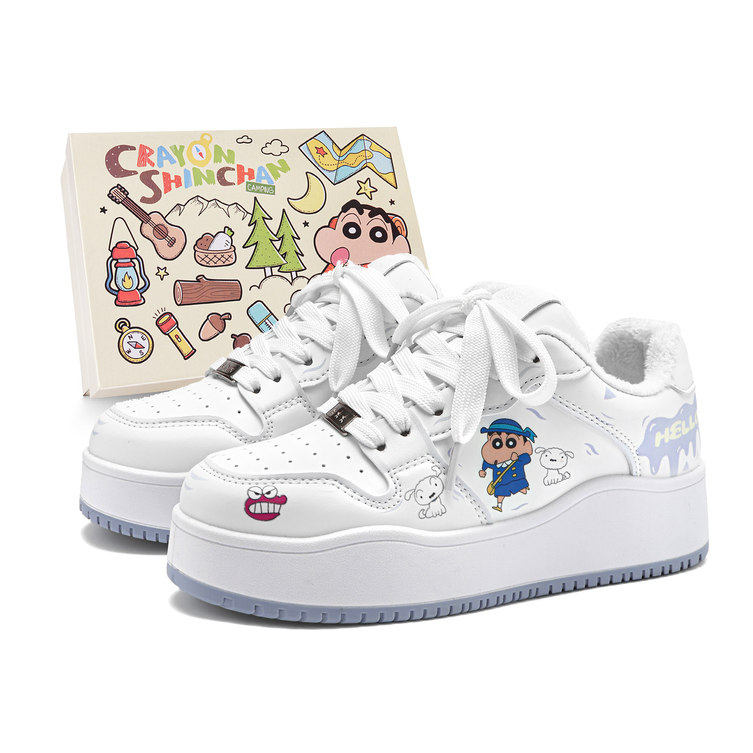 

Низкие кеды для скейтбординга унисекс Crayon Shinchan, белый/фиолетовый