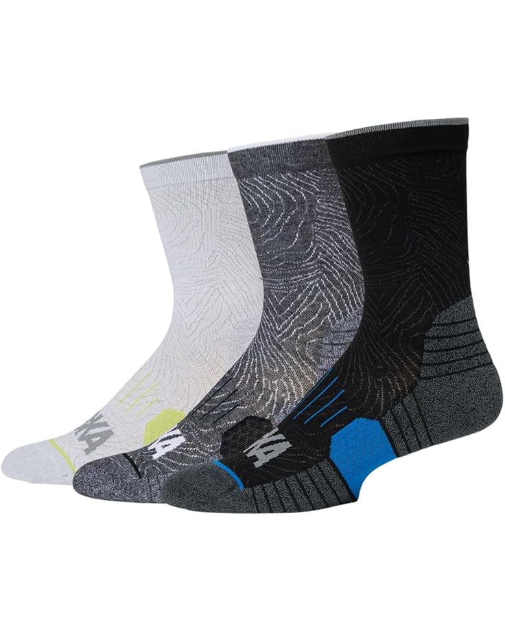 

Носки Hoka Crew Run Socks 3-Pack, цвет White/Black/Grey
