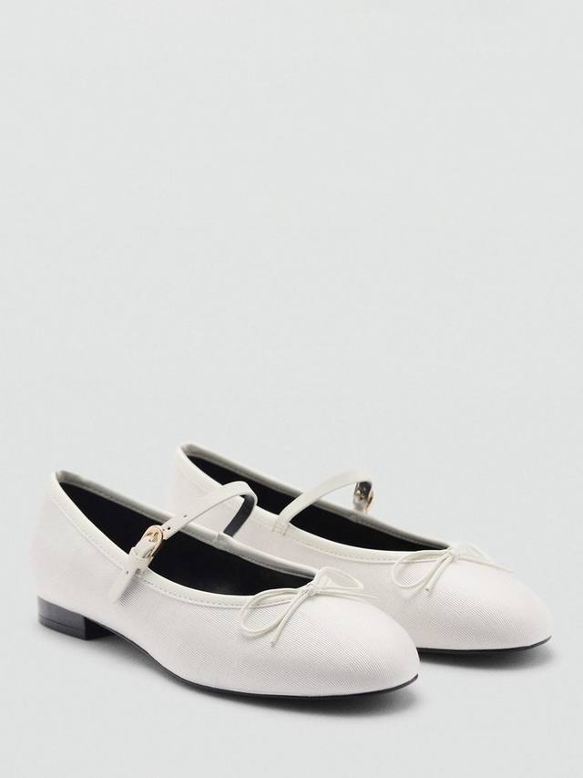 Балетные туфли-лодочки cassie mary jane с бантом Mango, белый — фото 2