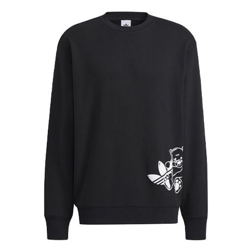 

Толстовка Men's adidas originals Bear Crew Logo Printing Round Neck Long Sleeves Black, черный