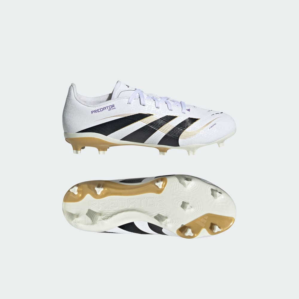 

Бутсы Adidas Predator League Firm/Multi-Ground Cleats Kids, цвет Cloud White/Core Black/Gold Metallic