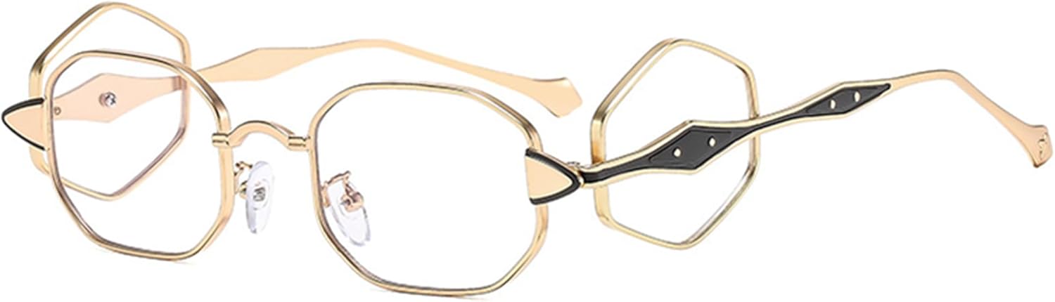 

Солнцезащитные очки Bullabulling Hexagon для женщин/мужчин, винтажные восьмиугольные металлические солнцезащитные очки, многоугольные стеклянные квадратные линзы, Gold