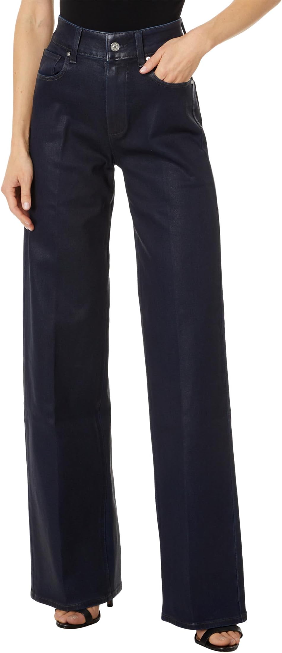 

Джинсы Paige Sasha in Glazed Indigo Coating, цвет Glazed Indigo Coating