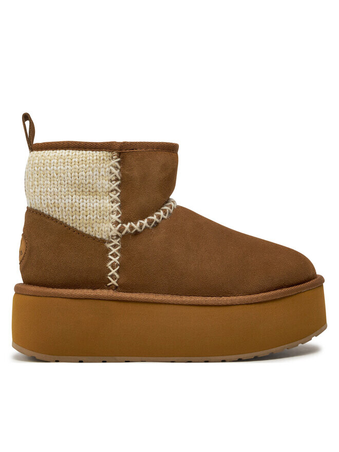 Зимние Ботинки EMU Australia Stinger Knit Flatform W13143, бежевый