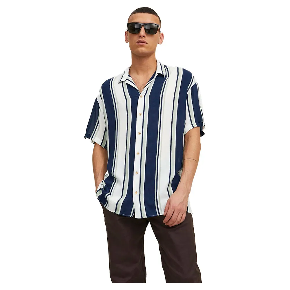 

Рубашка с коротким рукавом Jack & Jones Malibu Resort Stripe, черный