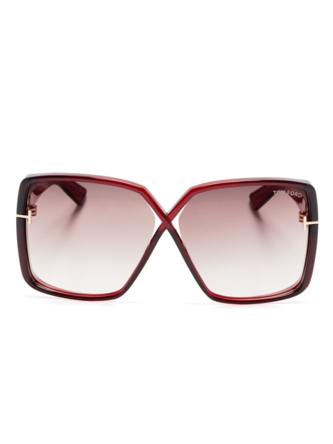 

TOM FORD Eyewear солнцезащитные очки Yvonne в массивной оправе, красный