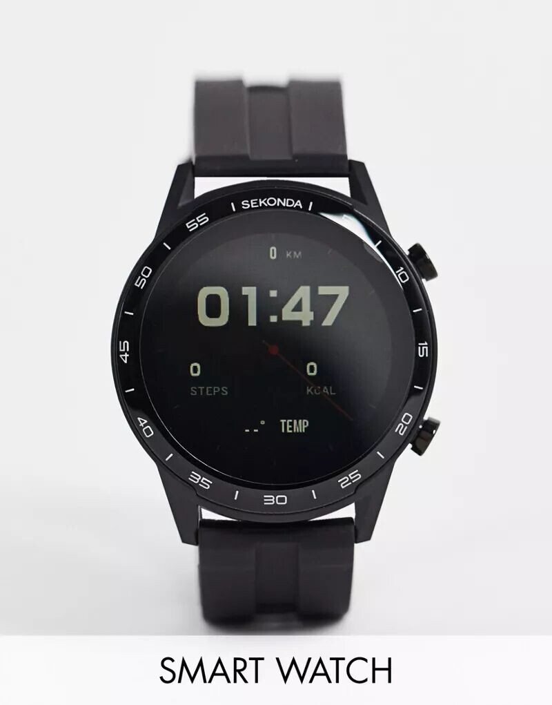 

Черные умные часы Sekonda на силиконовом ремешке