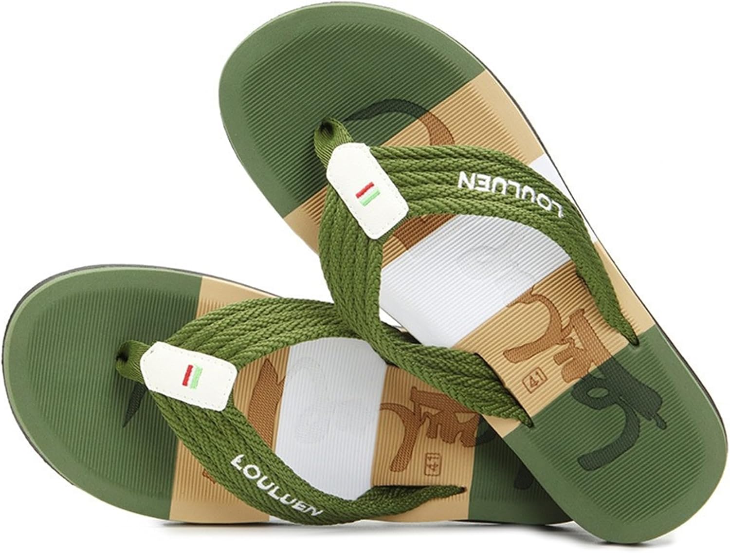 

Мужские модные шлепанцы Легкие тапочки с ремешком На лето для улицы и пляжа Abborora, зеленый