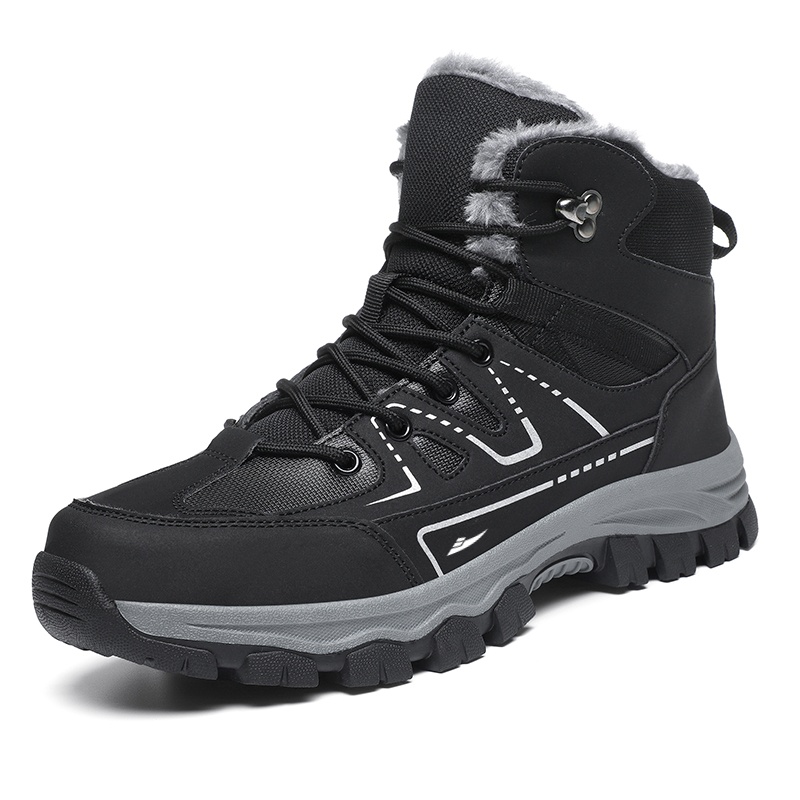 

Термостойкие устойчивые к истиранию нескользящие короткие зимние ботинки men's Kuding, черный