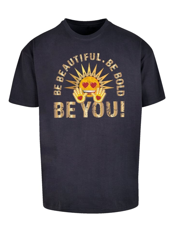 

Футболка emoji couture Heavy Oversize T-Shirt furry smiling face golden hands, цвет marineblau