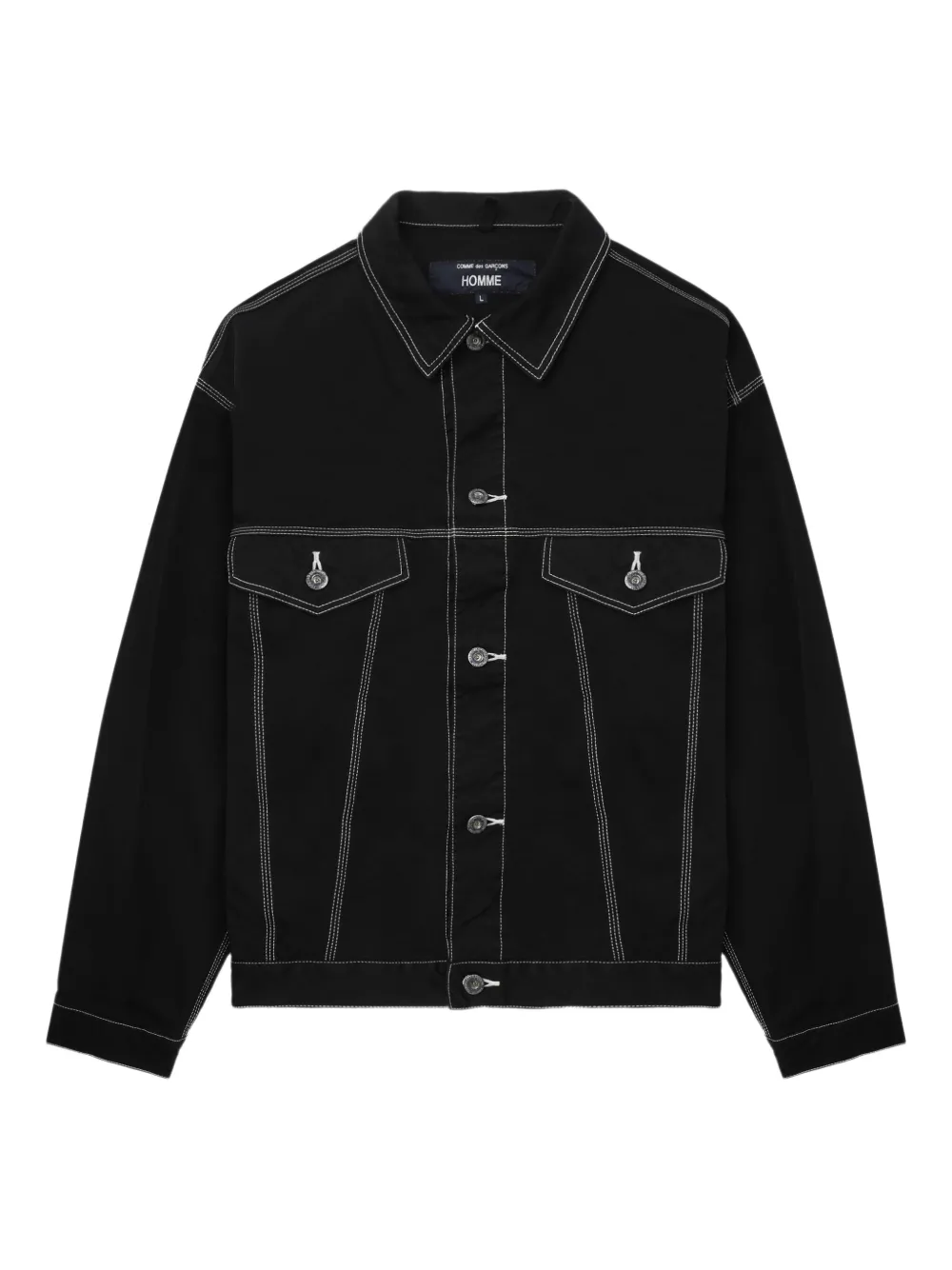 

Джинсовая куртка с контрастной строчкой Comme des Garçons Homme, черный