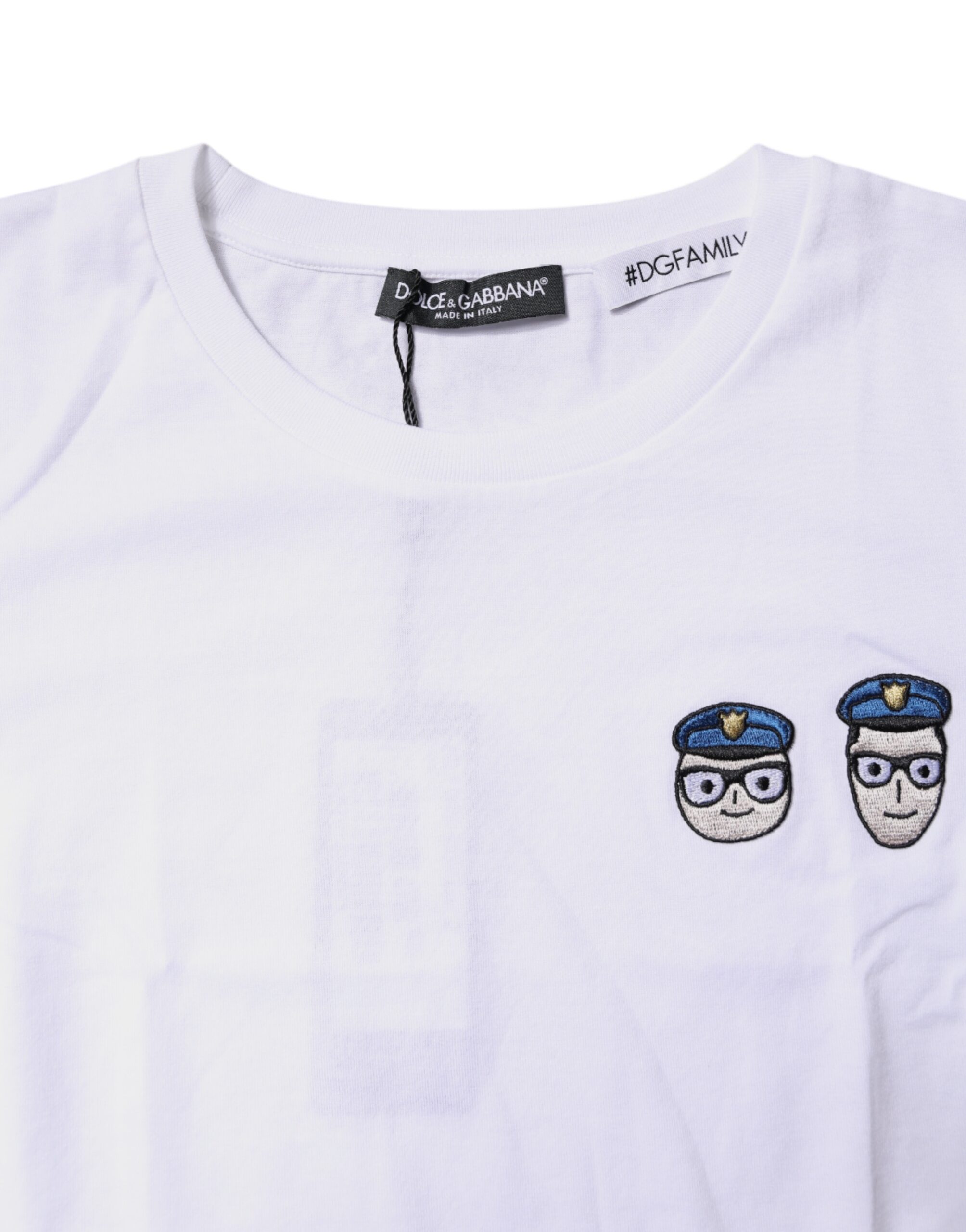 Белая хлопковая футболка с круглым вырезом #DGFamily Dolce & Gabbana — фото 4