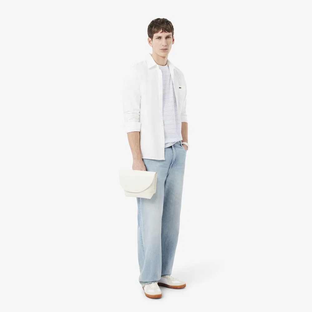 Мужская футболка в полоску Multi Stripe небесно-голубого цвета от Lacoste — фото 4