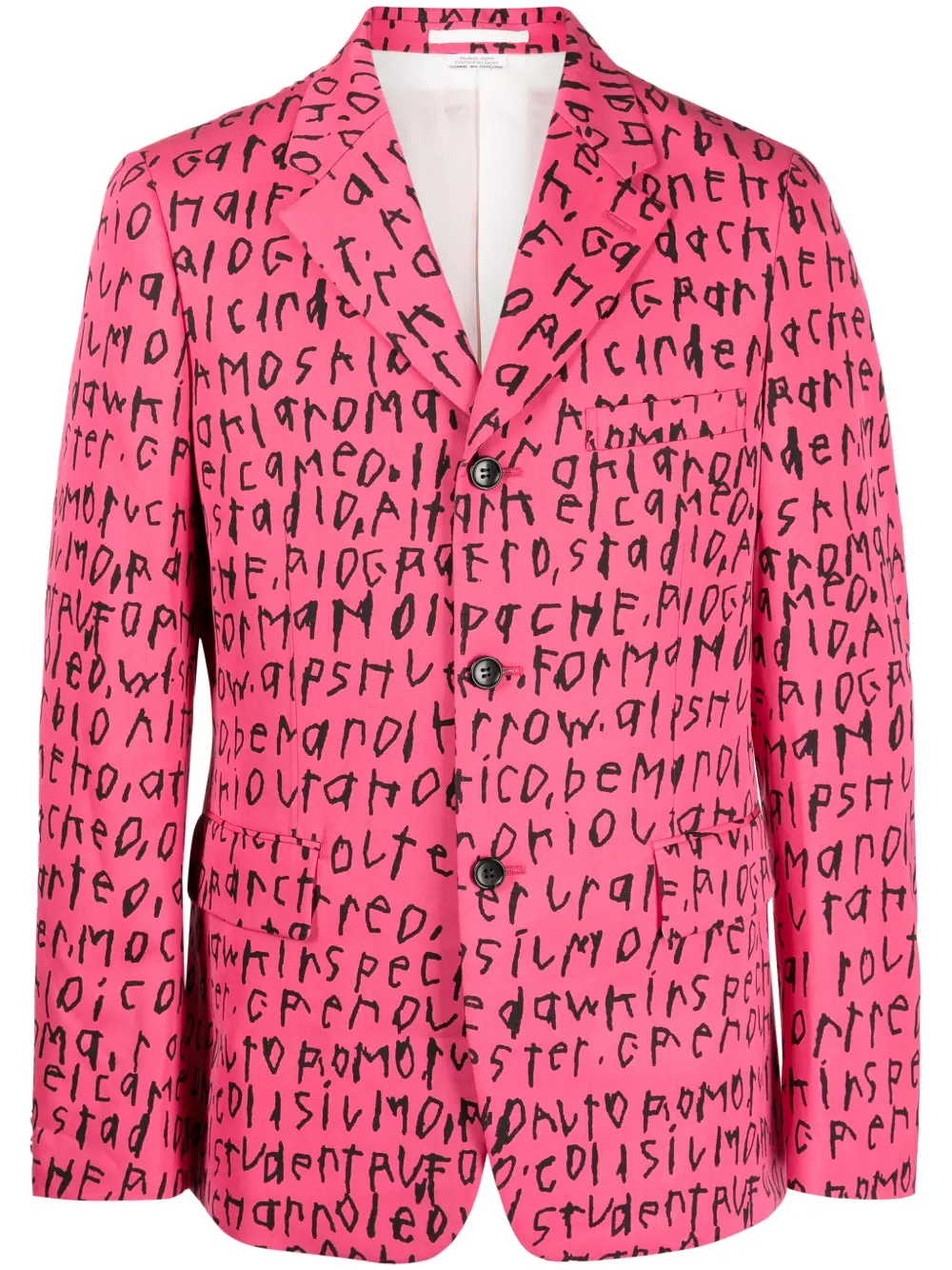 

Шерстяной пиджак с графичным принтом Comme des Garçons Homme Plus, розовый
