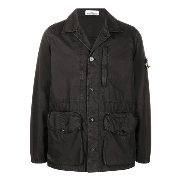 

Куртка logo patch button fastening jacket 'black' Stone Island, черный