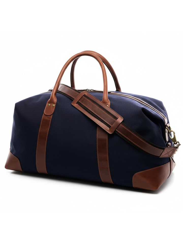 

Дорожная сумка DAVIS Weekender из парусины и натуральной кожи, большая, сине-коричневого цвета, синего цвета SID & VAIN