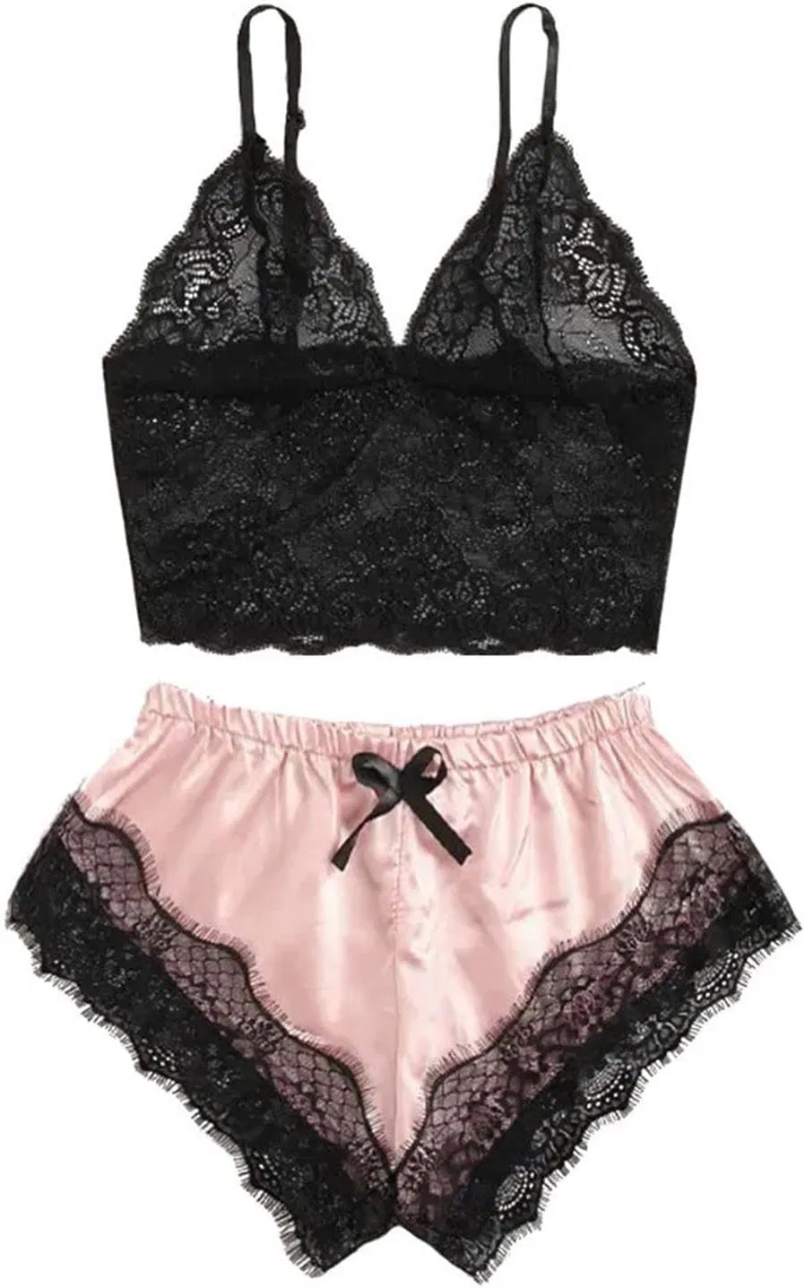 Комплект пижамы кружевной, A01 Pink