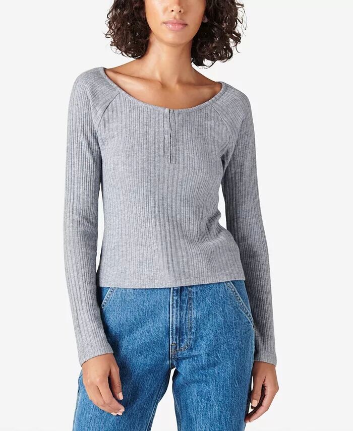 

Топ-хенли Cloud из трикотажного ребра Lucky Brand, синий