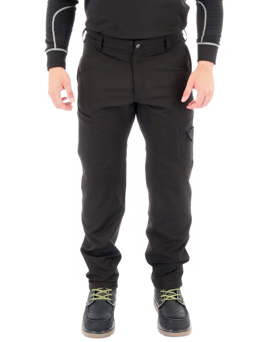 

Мужские легкие рабочие брюки - эластичные в четырех направлениях, усиленные колени и многофункциональные карманы RefrigiWear, Black