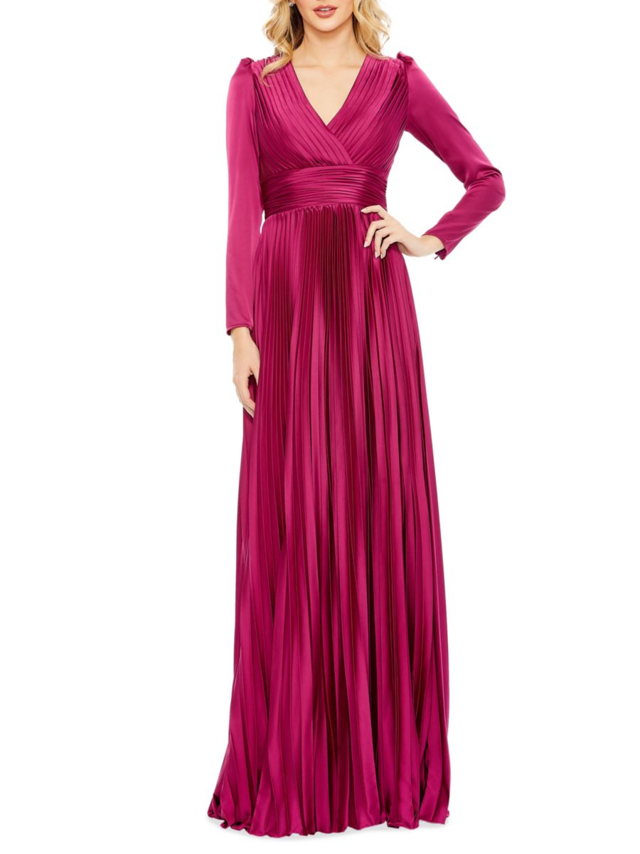 

Атласное платье А-силуэта Mac Duggal, цвет Magenta