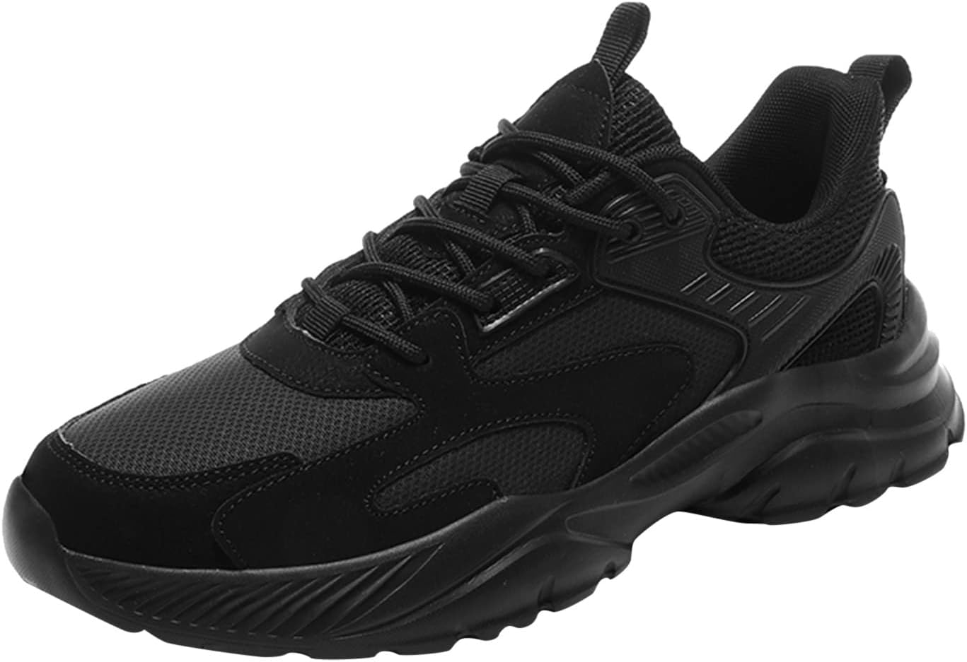 

Мужские кроссовки сетчатые, дышащие, удобные, для улицы, повседневные, с толстой подошвой, плоские, удобные, носки-кроссовки, размер для мужчин Generic, черный