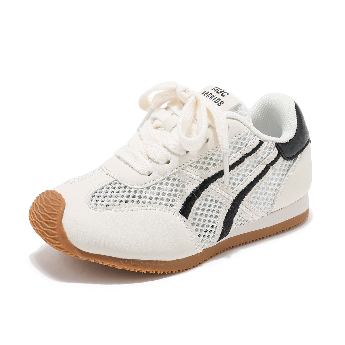 

Износостойкие, легкие, амортизирующие, дышащие, низкие повседневные кроссовки для детей ABC KIDS, бежевый/черный