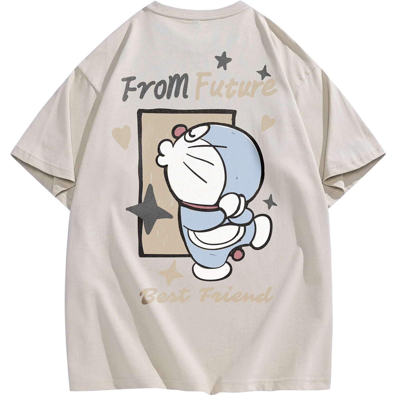 

Футболка унисекс Doraemon, Две упаковки (белый + светлый хаки)