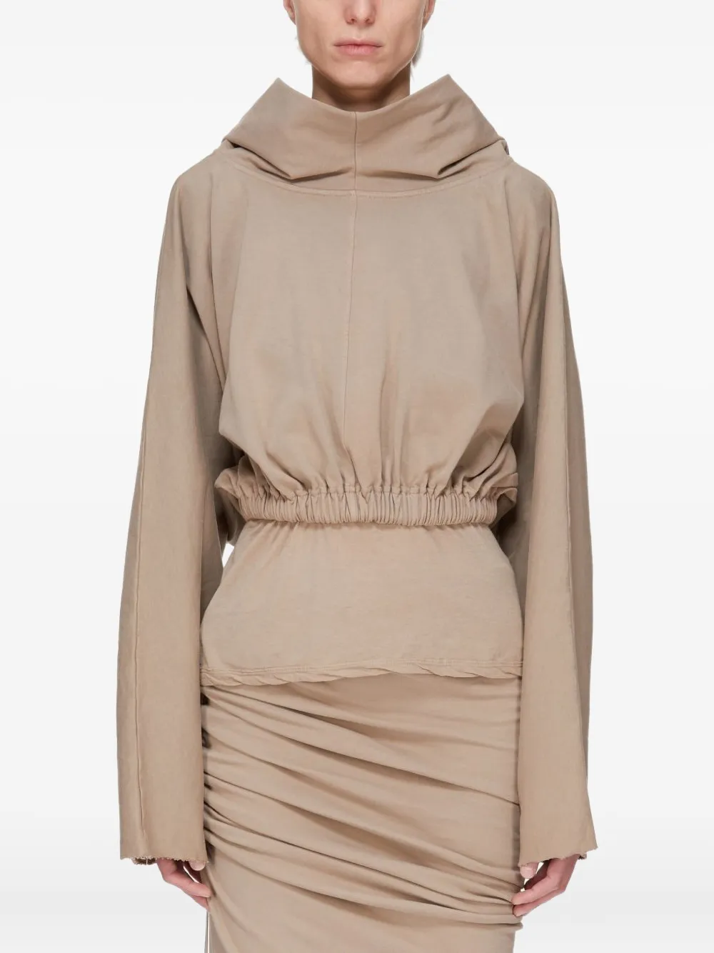 

Укороченное худи Rick Owens DRKSHDW, нейтральный