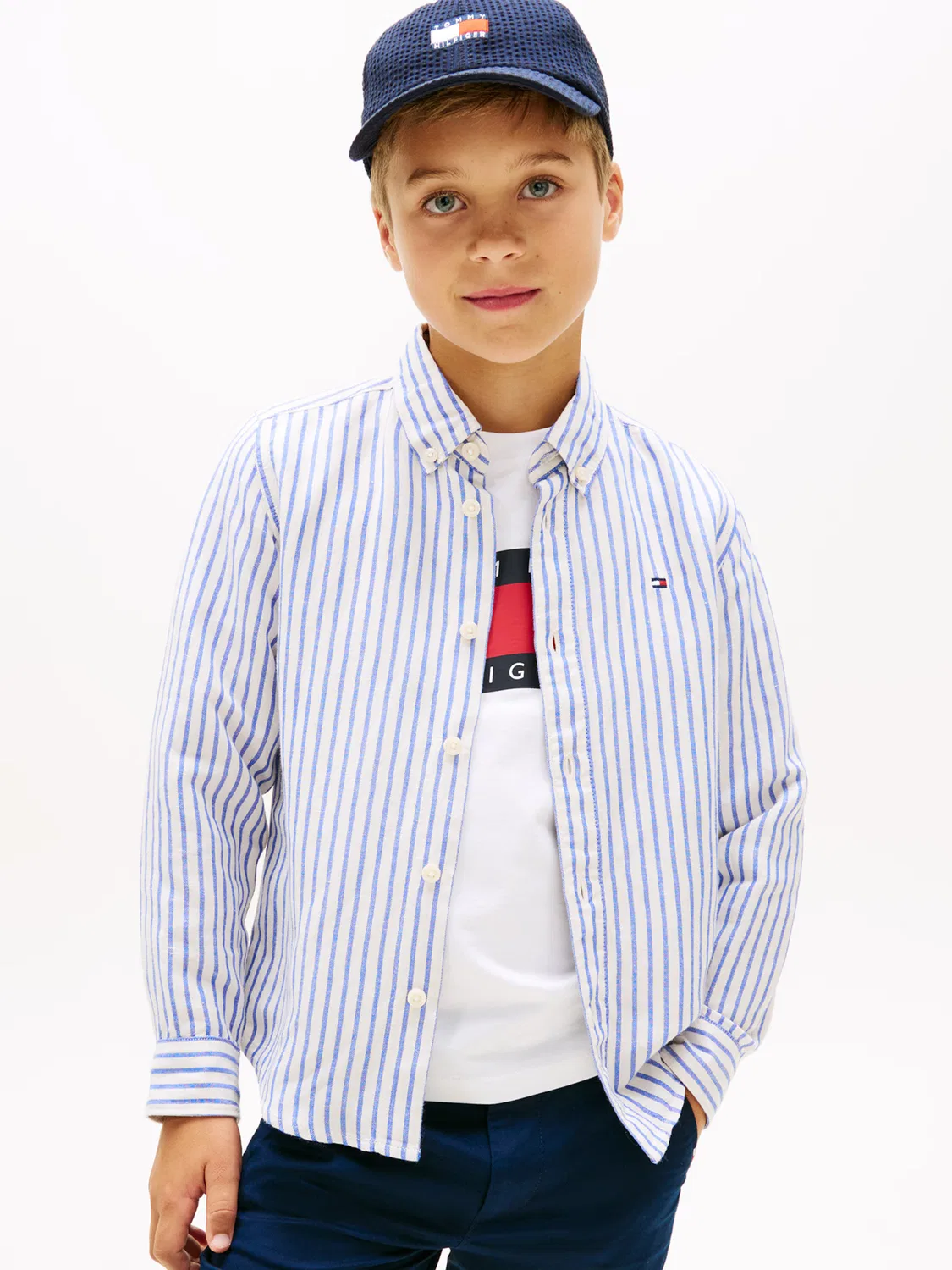 Рубашка на пуговицах стандартного кроя Tommy Hilfiger, Mottled Blue — фото 2